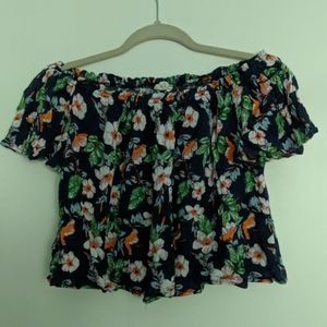 Off the shoulder Hawaiian flower top